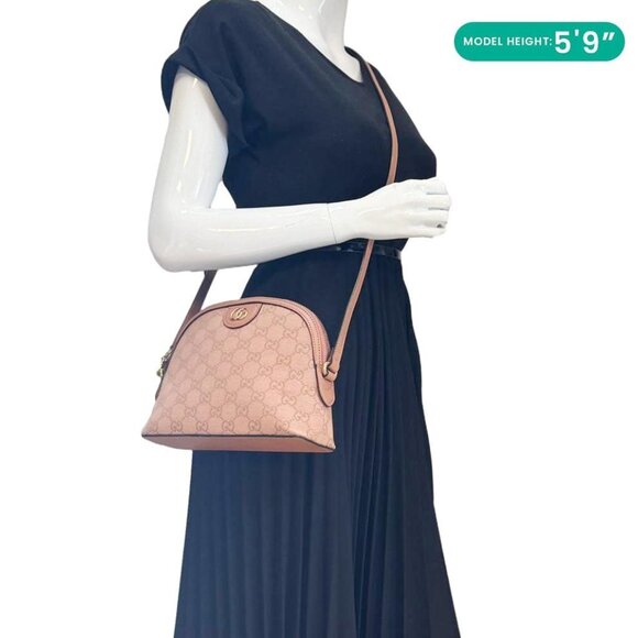 Gucci  Ophidia Dome Small GG Canvas Shoulder Bag Pink 499621 - Picture 2 of 14